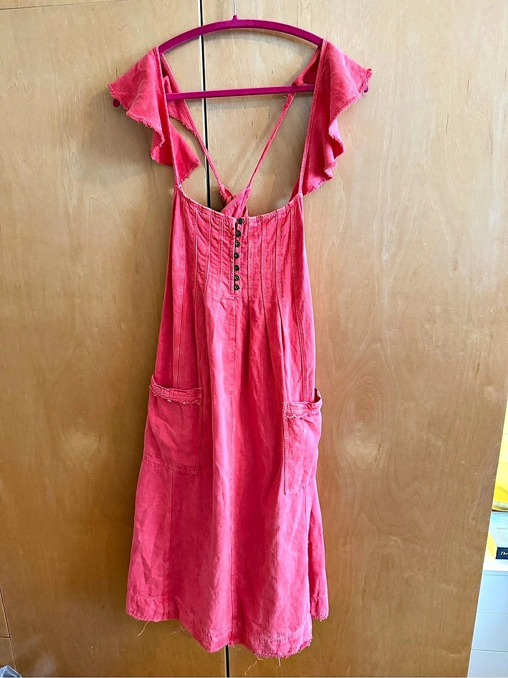 Pilcro Pink Ruffle Midi Dress Size Large